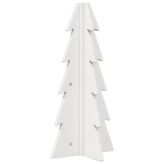 Vidaxl kerstdecoratie kerstboom 49 cm massief grenenhout wit