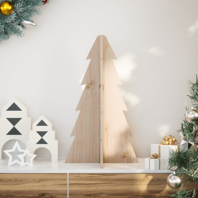 Load image into Gallery viewer, Vidaxl kerstdecoratie kerstboom 69,5 cm massief grenenhout
