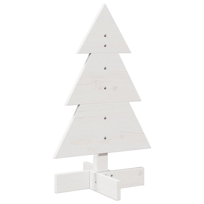 Load image into Gallery viewer, Vidaxl kerstdecoratie kerstboom 60 cm massief grenenhout wit
