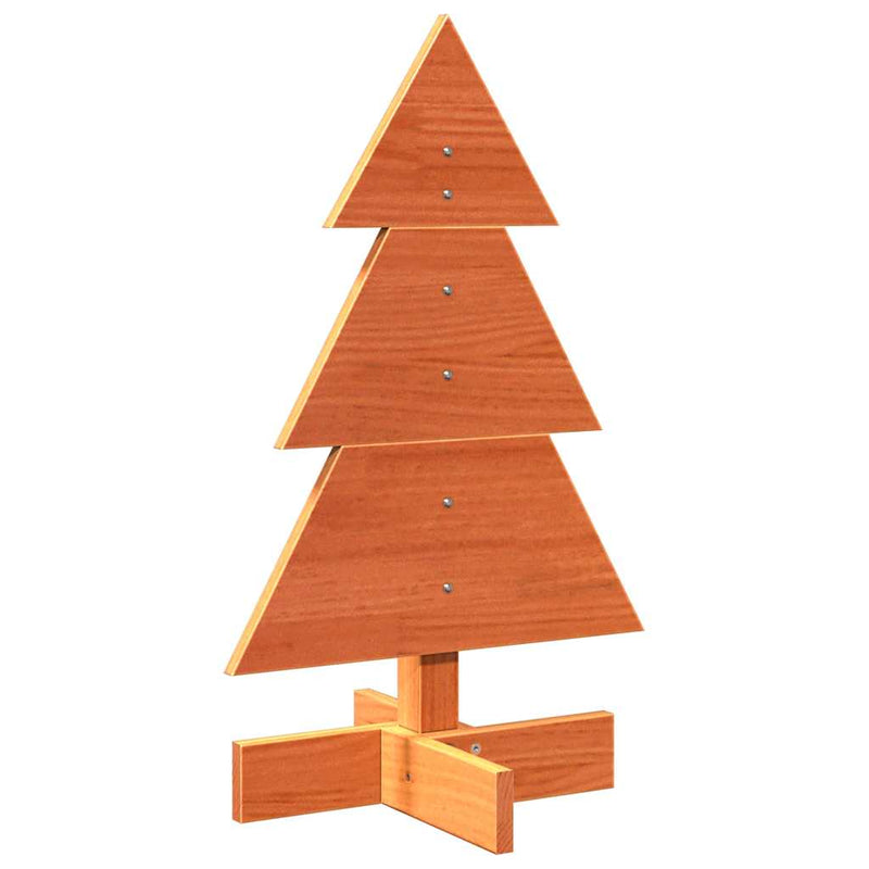 Load image into Gallery viewer, Vidaxl kerstdecoratie kerstboom 60 cm massief grenenhout wasbruin
