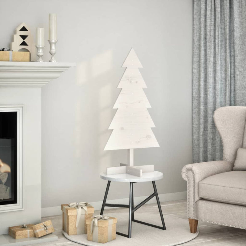 Load image into Gallery viewer, Vidaxl kerstdecoratie kerstboom 100 cm massief grenenhout wit
