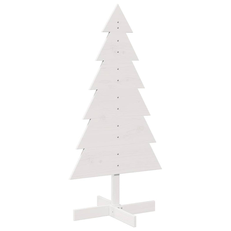 Load image into Gallery viewer, Vidaxl kerstdecoratie kerstboom 120 cm massief grenenhout wit
