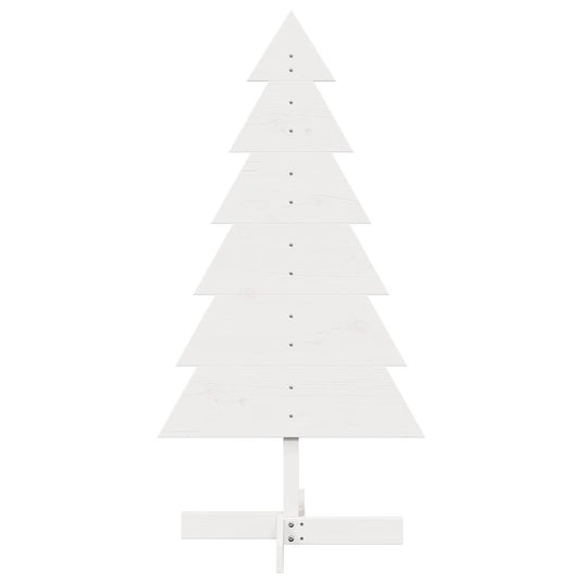 Vidaxl kerstdecoratie kerstboom 120 cm massief grenenhout wit