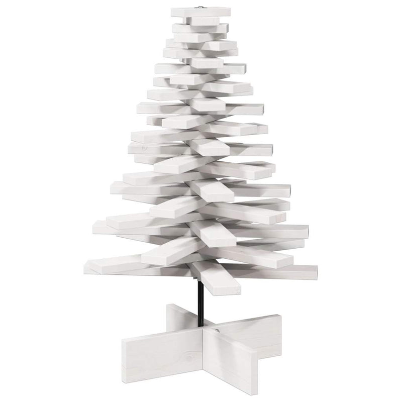 Load image into Gallery viewer, Vidaxl kerstdecoratie kerstboom 80 cm massief grenenhout wit
