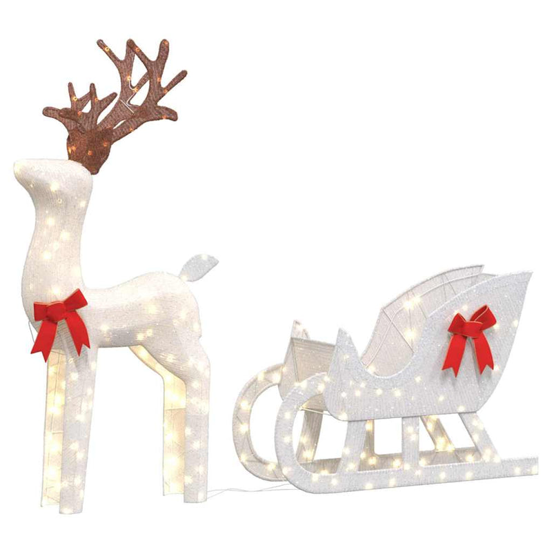 Load image into Gallery viewer, Vidaxl kerstdecoratie rendier en slee 100 led's koudwit
