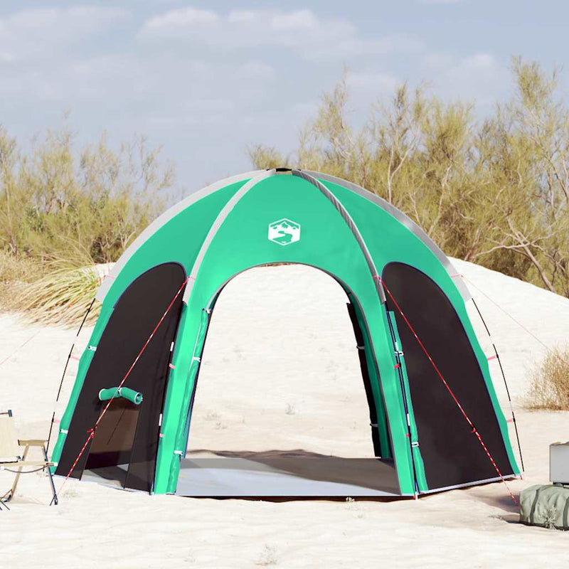 Load image into Gallery viewer, Vidaxl zwembad tent zeegroen 366 x 305 x 231 cm polyester en glasvezel
