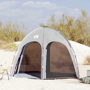 Vidaxl zwembad tent grijs 366 x 305 x 231 cm polyester en glasvezel