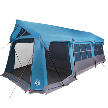 Vidaxl gezinstent met dak blauw en grijs 620 x 322 x 240 cm polyester