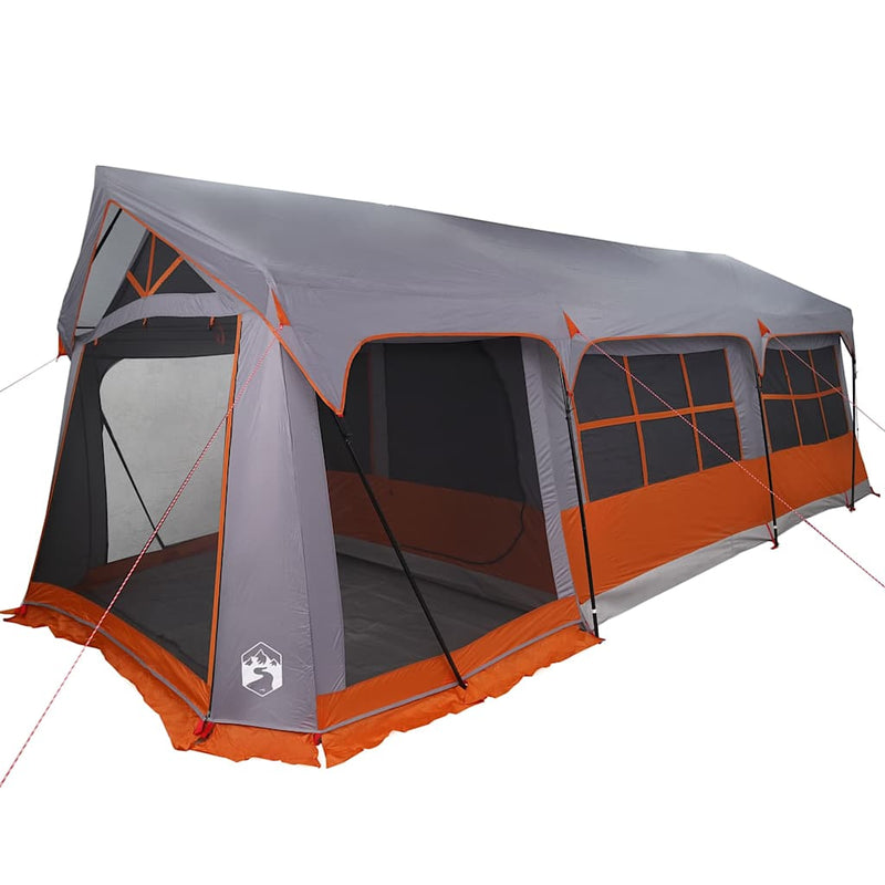 Load image into Gallery viewer, Vidaxl gezinstent met dak grijs en oranje 620 x 322 x 240 cm polyester
