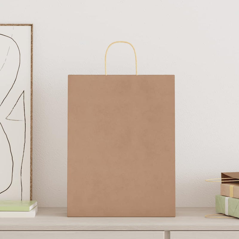 Load image into Gallery viewer, Vidaxl papieren zakken 50 st met hengsels 32x12x42 cm bruin
