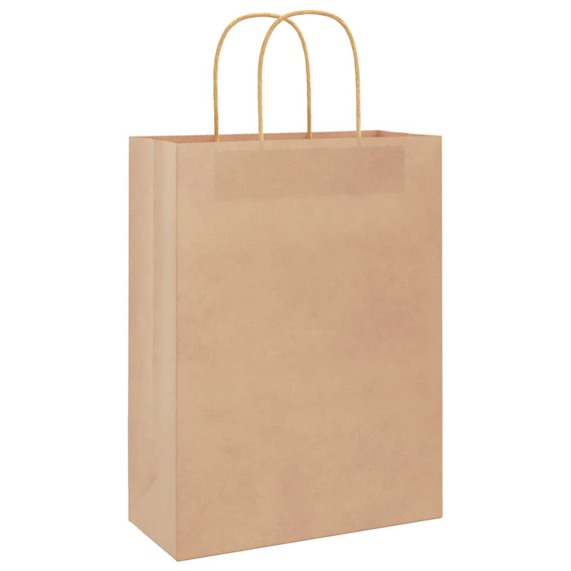 Load image into Gallery viewer, Vidaxl papieren zakken 250 st met hengsels 26x12x35 cm bruin
