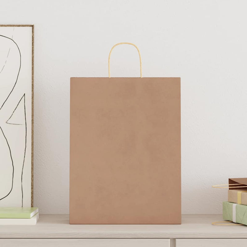 Load image into Gallery viewer, Vidaxl papieren zakken 250 st met hengsels 32x12x42 cm bruin
