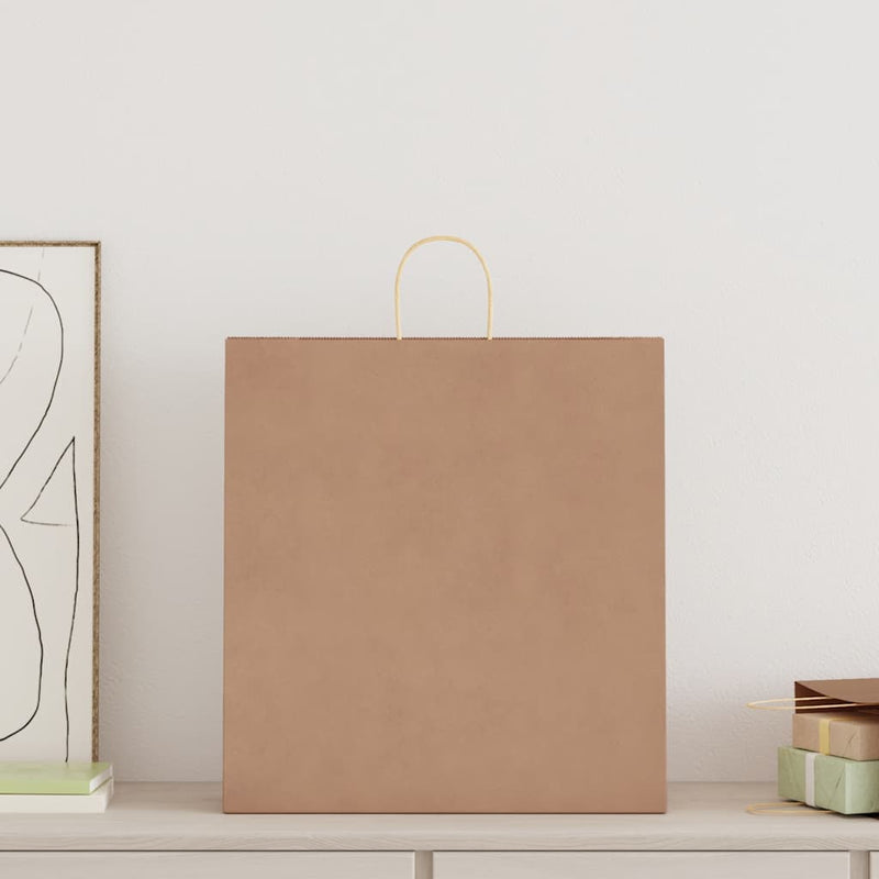 Load image into Gallery viewer, Vidaxl papieren zakken 250 st met hengsels 45x17x48 cm bruin
