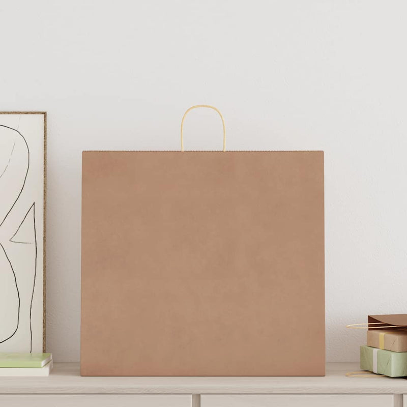 Load image into Gallery viewer, Vidaxl papieren zakken 250 st met hengsels 54x15x49 cm bruin
