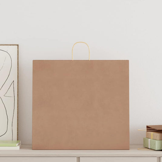Vidaxl papieren zakken 250 st met hengsels 54x15x49 cm bruin