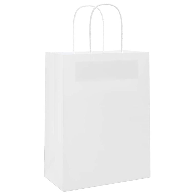 Load image into Gallery viewer, Vidaxl papieren zakjes 50 st met hengsels 21x11x28 cm wit
