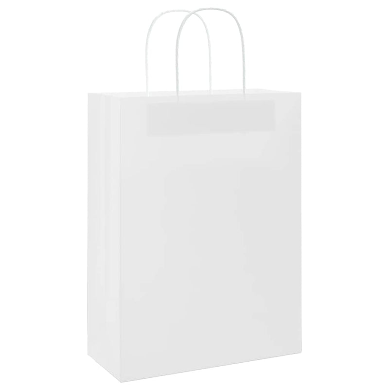 Load image into Gallery viewer, Vidaxl papieren zakken 50 st met hengsels 26x12x35 cm wit

