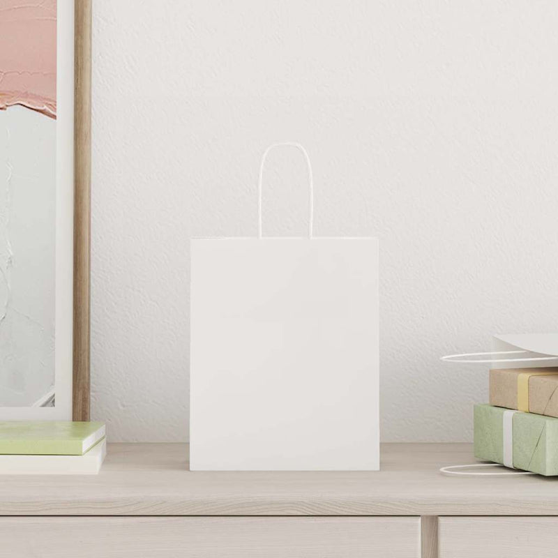 Load image into Gallery viewer, Vidaxl papieren zakken 250 st met hengsels 18x8x22 cm wit
