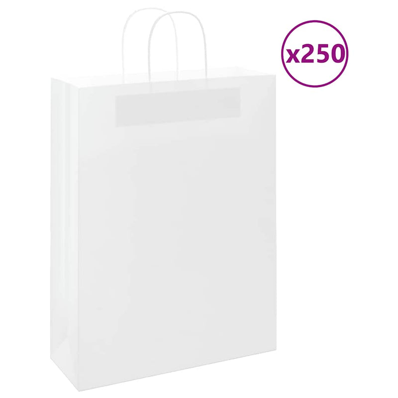 Load image into Gallery viewer, Vidaxl papieren zakken 250 st met hengsels 32x12x42 cm wit
