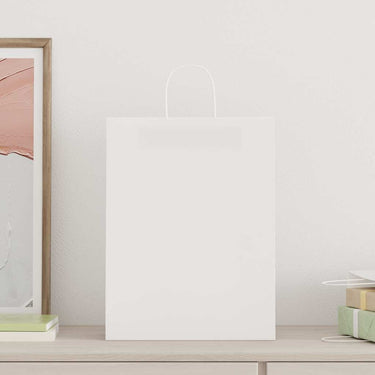 Vidaxl papieren zakken 250 st met hengsels 32x12x42 cm wit