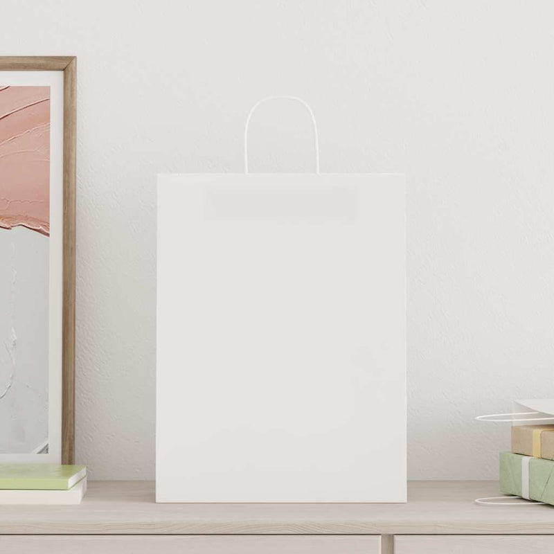 Load image into Gallery viewer, Vidaxl papieren zakken 250 st met hengsels 32x12x42 cm wit
