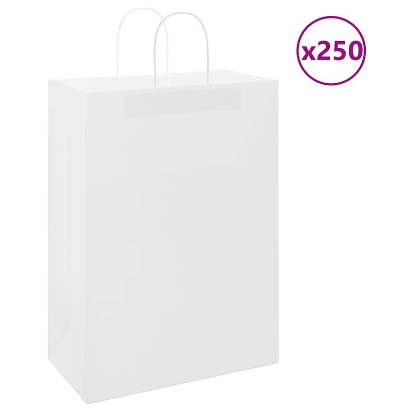 Load image into Gallery viewer, Vidaxl papieren zakken 250 st met hengsels 32x17x44 cm wit
