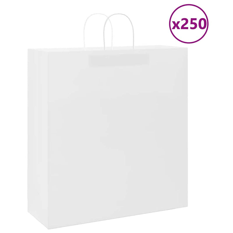 Load image into Gallery viewer, Vidaxl papieren zakken 250 st met hengsels 45x17x48 cm wit
