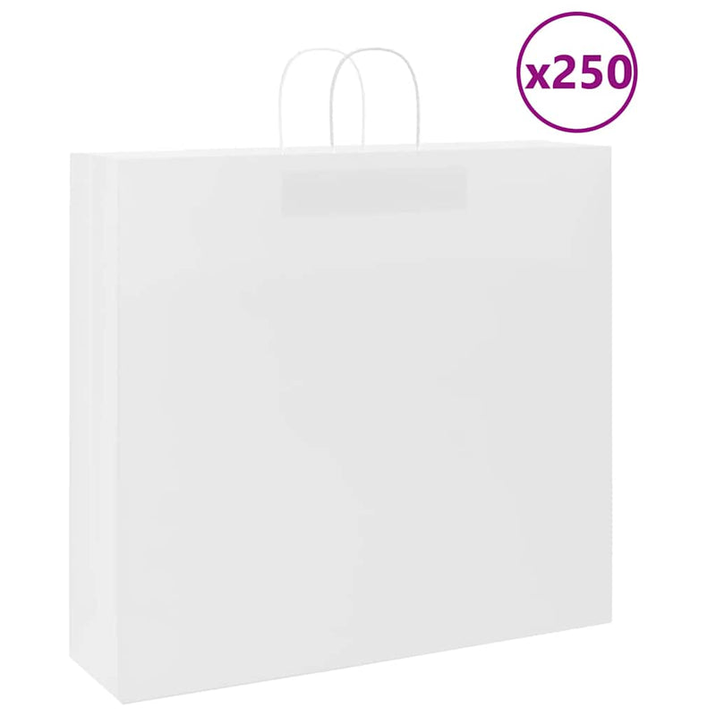 Load image into Gallery viewer, Vidaxl papieren zakken 250 st met hengsels 54x15x49 cm wit
