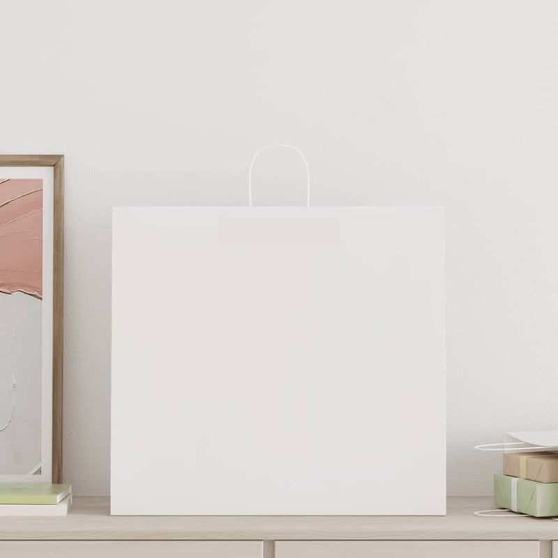 Load image into Gallery viewer, Vidaxl papieren zakken 250 st met hengsels 54x15x49 cm wit
