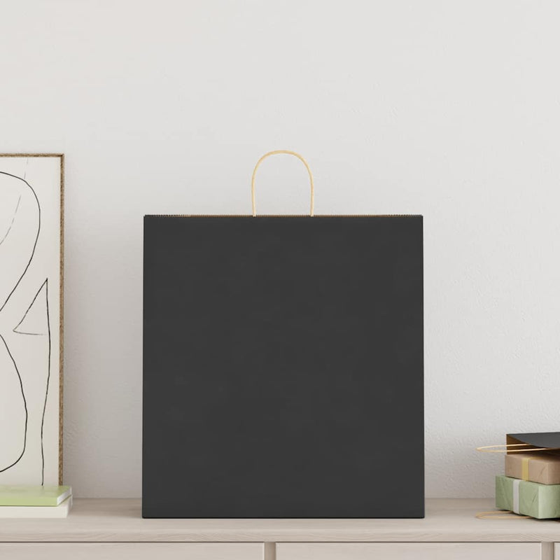 Load image into Gallery viewer, Vidaxl papieren zakken 250 st met hengsels 45x17x48 cm zwart
