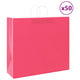 Vidaxl papieren zakken 50 st met hengsels 54x15x49 cm roze