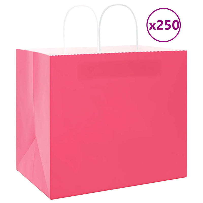 Load image into Gallery viewer, Vidaxl papieren zakken 250 st met hengsels 32x22x28 cm roze
