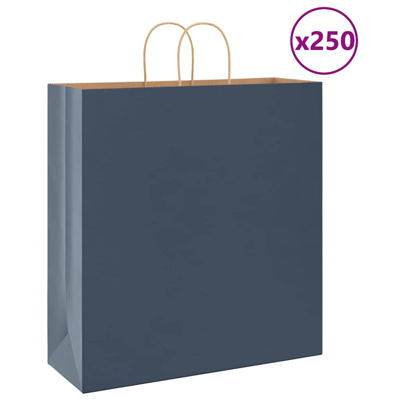 Load image into Gallery viewer, Vidaxl papieren zakken 250 st met hengsels 45x17x48 cm blauw
