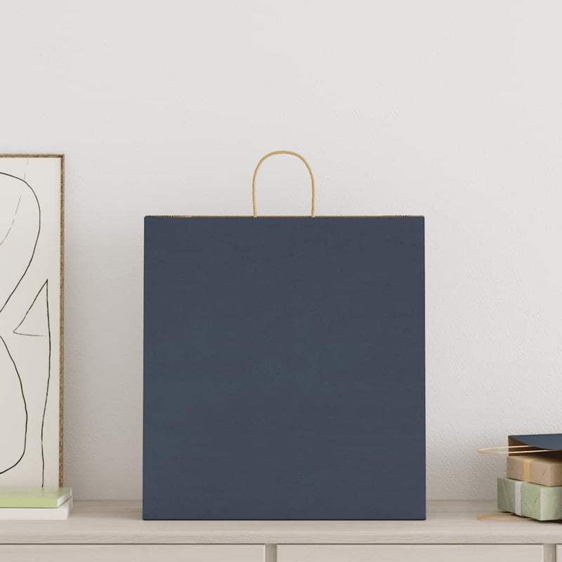 Load image into Gallery viewer, Vidaxl papieren zakken 250 st met hengsels 45x17x48 cm blauw

