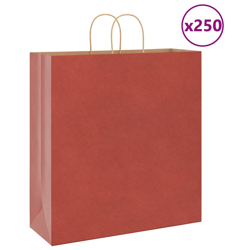 Load image into Gallery viewer, Vidaxl papieren zakken 250 st met hengsels 45x17x48 cm rood
