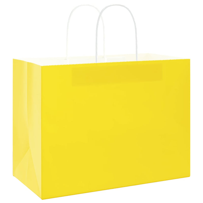 Load image into Gallery viewer, Vidaxl papieren zakken 50 st met hengsels 32x17x25 cm geel
