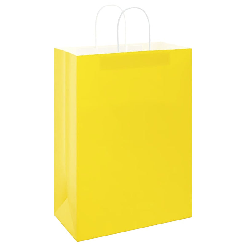 Load image into Gallery viewer, Vidaxl papieren zakken 50 st met hengsels 32x17x44 cm geel
