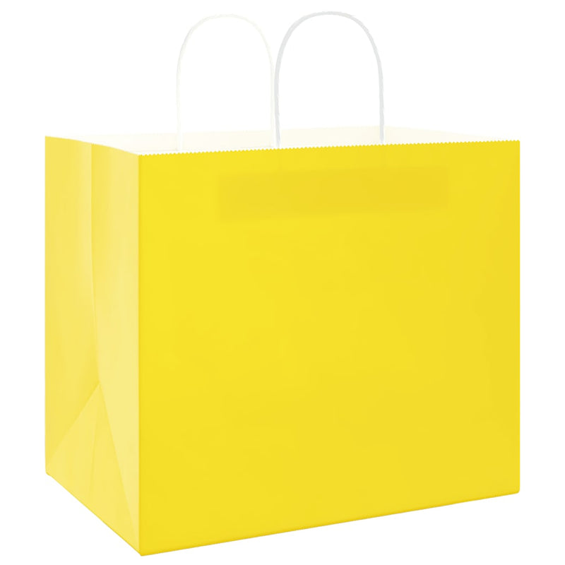 Load image into Gallery viewer, Vidaxl papieren zakken 50 st met hengsels 32x22x28 cm geel
