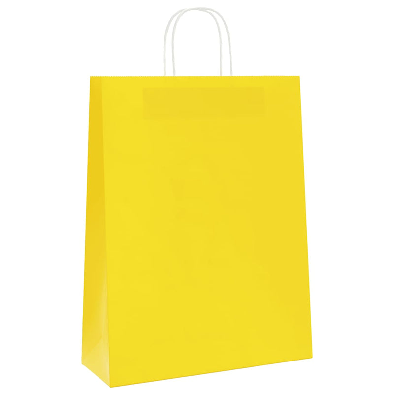 Load image into Gallery viewer, Vidaxl papieren zakken 250 st met hengsels 32x12x42 cm geel
