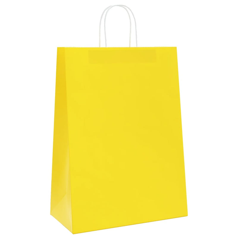 Load image into Gallery viewer, Vidaxl papieren zakken 250 st met hengsels 32x17x44 cm geel
