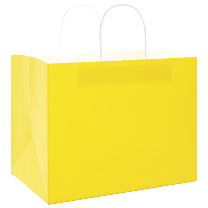 Load image into Gallery viewer, Vidaxl papieren zakken 250 st met hengsels 32x22x24 cm geel
