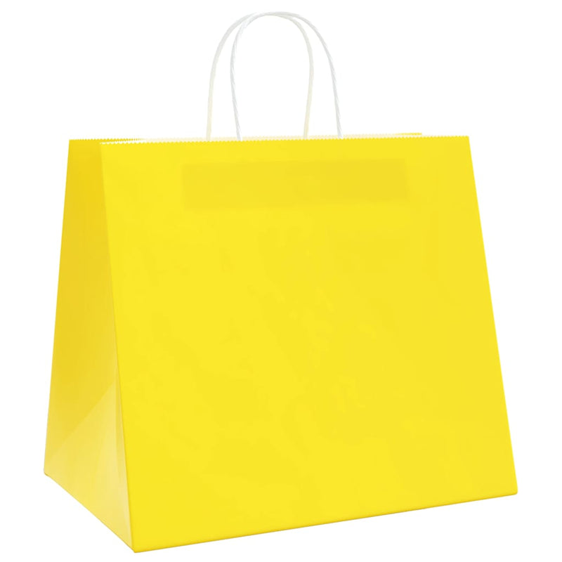 Load image into Gallery viewer, Vidaxl papieren zakken 250 st met hengsels 32x22x28 cm geel
