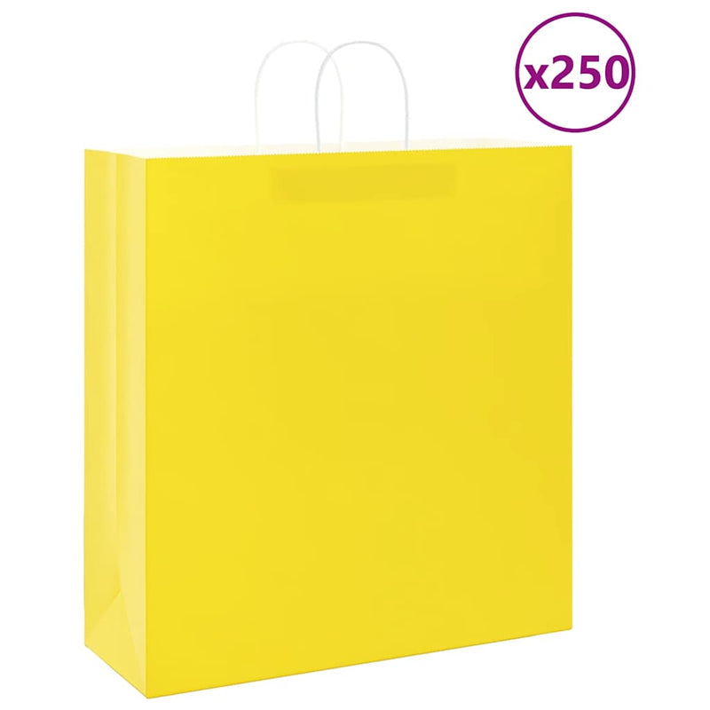 Load image into Gallery viewer, Vidaxl papieren zakken 250 st met hengsels 45x17x48 cm geel
