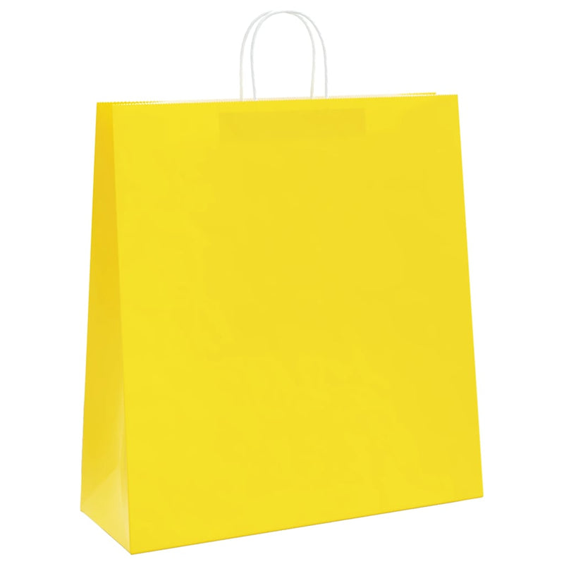 Load image into Gallery viewer, Vidaxl papieren zakken 250 st met hengsels 45x17x48 cm geel
