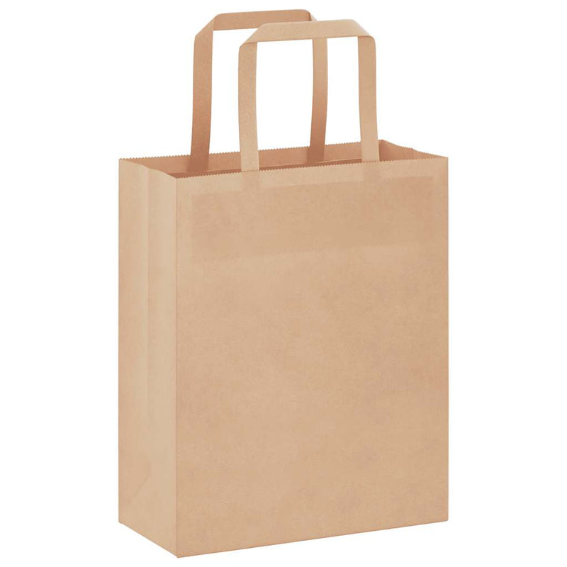 Load image into Gallery viewer, Vidaxl papieren zakken 50 st met hengsels 18x8x22 cm bruin
