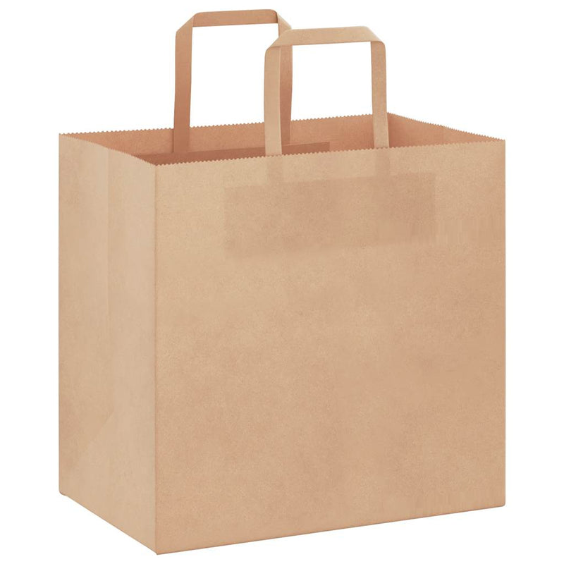 Load image into Gallery viewer, Vidaxl papieren zakken 250 st met hengsels 26x17x25 cm bruin
