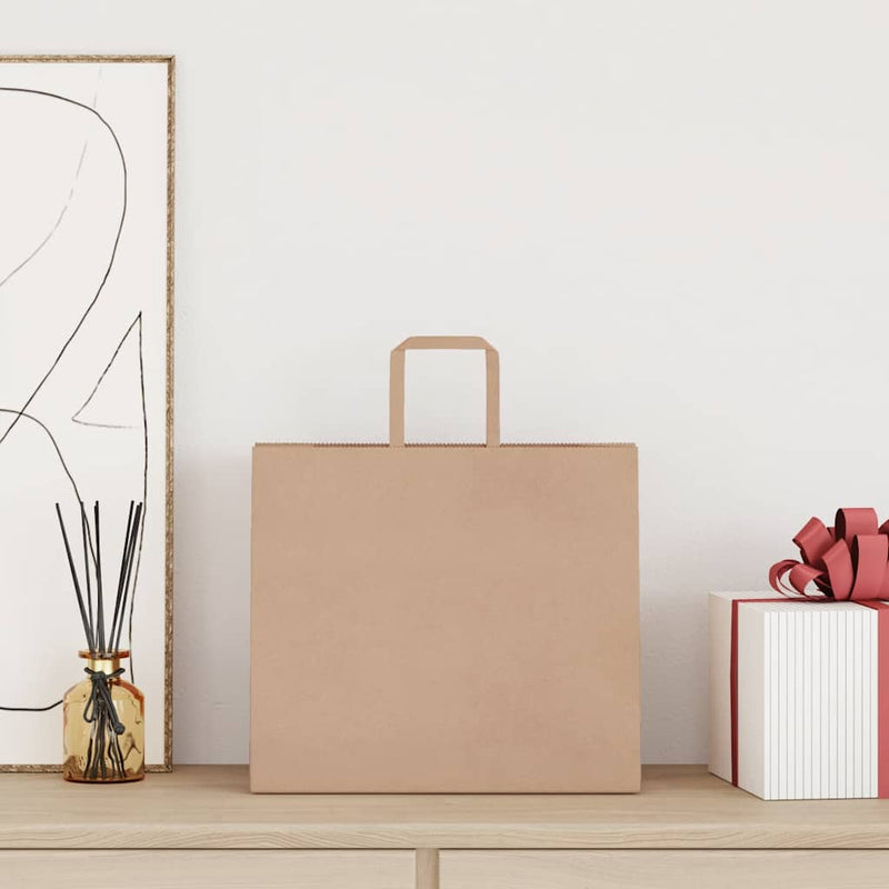 Load image into Gallery viewer, Vidaxl papieren zakken 250 st met hengsels 32x22x28 cm bruin
