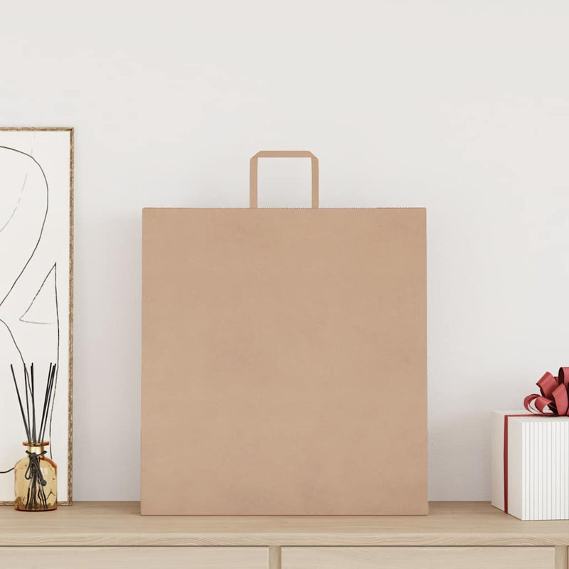 Load image into Gallery viewer, Vidaxl papieren zakken 250 st met hengsels 45x17x48 cm bruin
