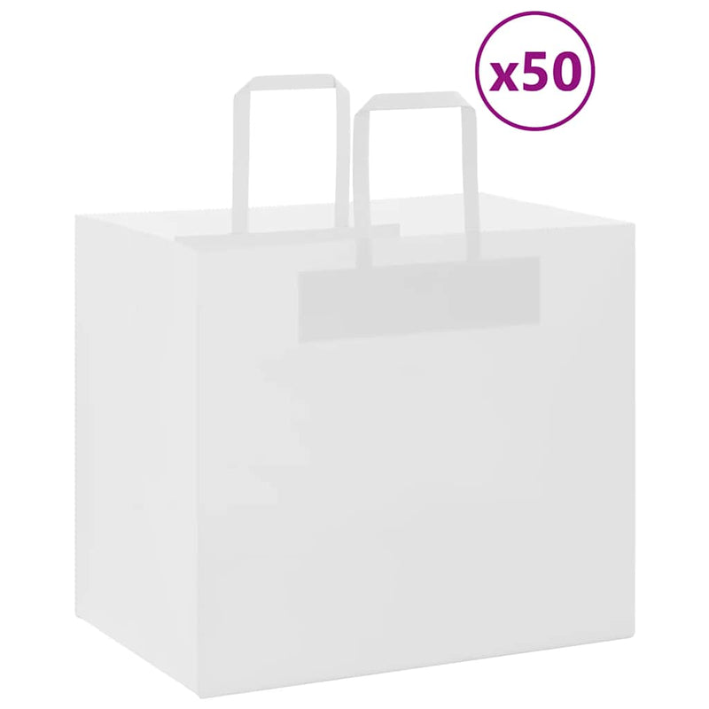 Load image into Gallery viewer, Vidaxl papieren zakken 50 st met hengsels 32x22x28 cm wit
