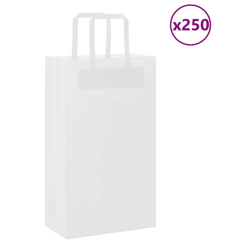 Load image into Gallery viewer, Vidaxl papieren zakken 250 st met hengsels 21x11x36 cm wit
